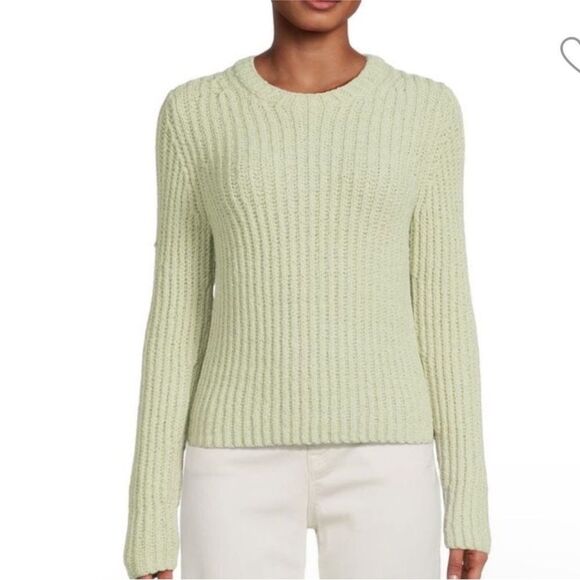 VINCE Crimped Ribbed Sweater Jade Wimens Size XL